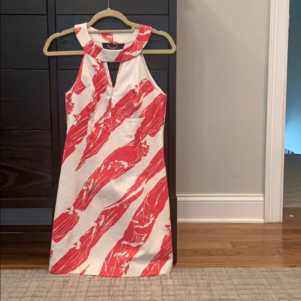 Milly pink and white print dress